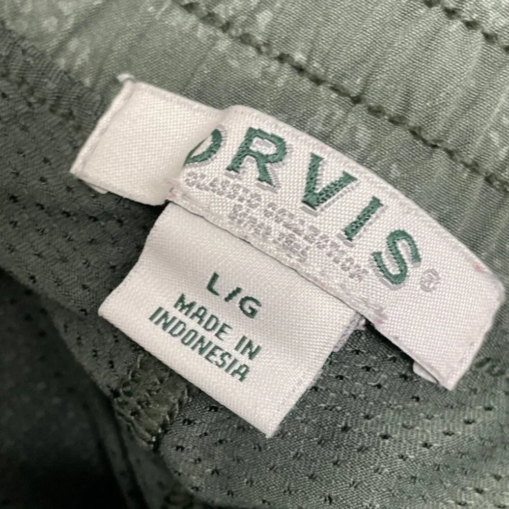 Orvis Women's Olive Green Tube Skirt With Built-In Shorts & Zipped Pockets Sz L - Picture 7 of 8